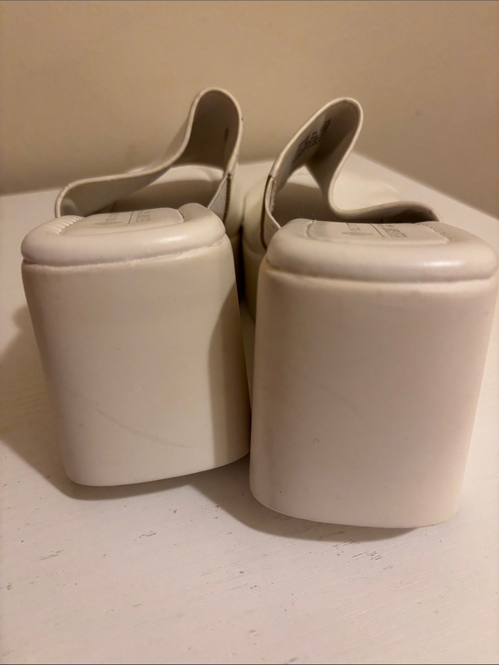 Call It Spring White Platform Slide Wedges - Picture 3 of 4